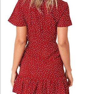 Red and white polka dot dress